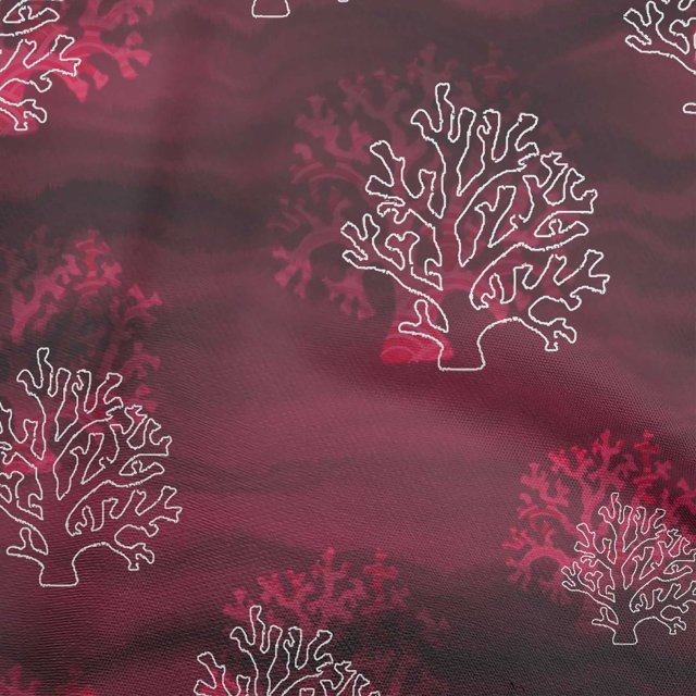 oneOone Tissu Rayonne Magenta Foncé Coraux de Mer Matériel de Robe Tissu Imprimé Tissu au Mètre 56 Pouces de Large