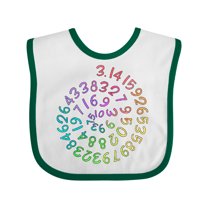 Inktastic Pi Day Pi Numerals in Rainbow Spiral Boys or Girls Baby Bib