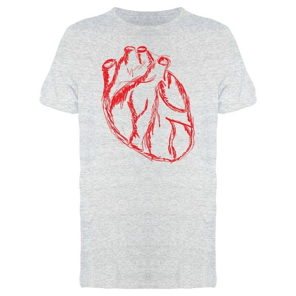 Human Heart Red Ink Style T-Shirt Men -Image by Shutterstock, Male Large