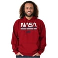 thumbnail image 5 of NASA Retro Worm Logo American Flag Hoodie Sweatshirt Women Men Brisco Brands 2X, 5 of 6