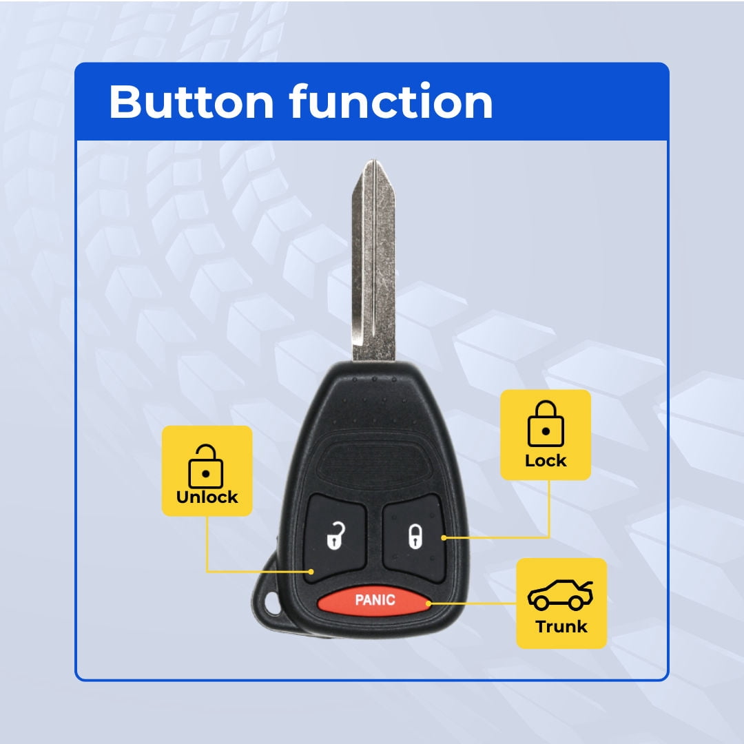Eye4Techs Replacement Keyless Remote Head Key Fob for Dodge Dakota 2005-2011 FCC KOBDT04A 2AOKM-CYV6 Part Number 05183348AA 05143608AA 056053000AH Pack of 2