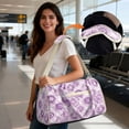 thumbnail image 3 of Garronmavis Purple Tie Dye Large Quilted Duffle Bag for Women, Weekender Travel Carry Bag On Bag with Zipper Pockets, Gym Overnight Dance Shoulder Tote Bag, 3 of 7