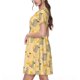 thumbnail image 2 of Easygdp mouse and cheese para Vestido Transpirable de Mujer, Vestido Suelto de Manga Corta con Pliegues y Bolsillos para el Verano, 2 of 6