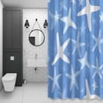 thumbnail image 4 of Summer White Bathroom Shower Curtain, Blue Starfish Ocean Marine Life Coastal Waterproof Washable Soft Bath Curtain for Bathtub Decor with 12 Hooks&Grommet, 72x72 Inch, 4 of 9