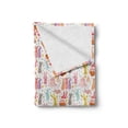 thumbnail image 2 of Bunny Soft Flannel Fleece Throw Blanket, Funny Nursery Animals with Flowers Colorful Rabbits Pink Hearts Leaves, Cozy Plush for Indoor and Outdoor Use, 50" x 60", Multicolor, by Ambesonne, 2 of 6