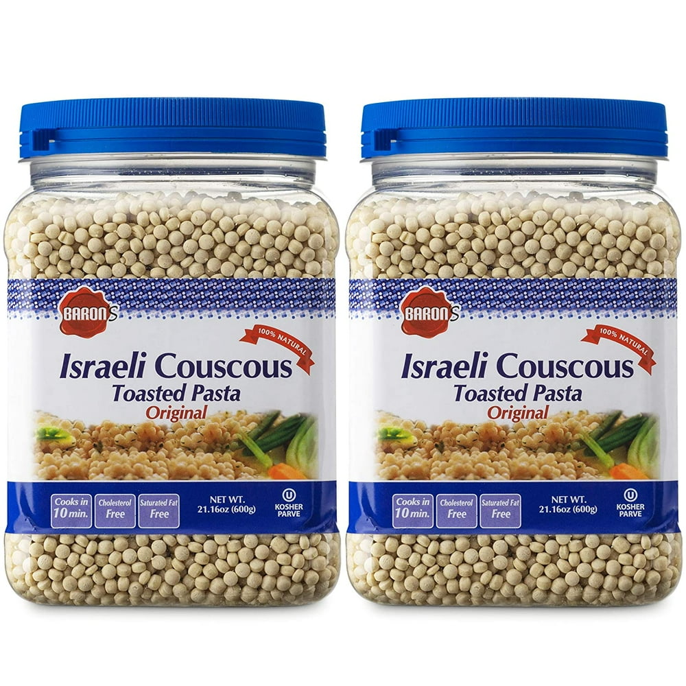 Baron's Kosher Israeli Couscous Toasted Pasta 21.16oz Jar 2 Pack