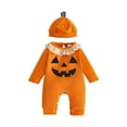 thumbnail image 4 of Baby Infant Pumpkin Onesie Halloween One Piece Jumpsuits Ruffles Neck Cute, 4 of 8