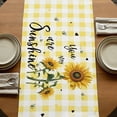 thumbnail image 5 of Table Runners 70 Inches Long Dress Scarves, Sunflowers Farmhouse Coffee/Dining/Kitchen Table Decor, Holiday Table Runner, Spring Summer Bees Floral Yellow Plaid 13x70 Inch, 5 of 9