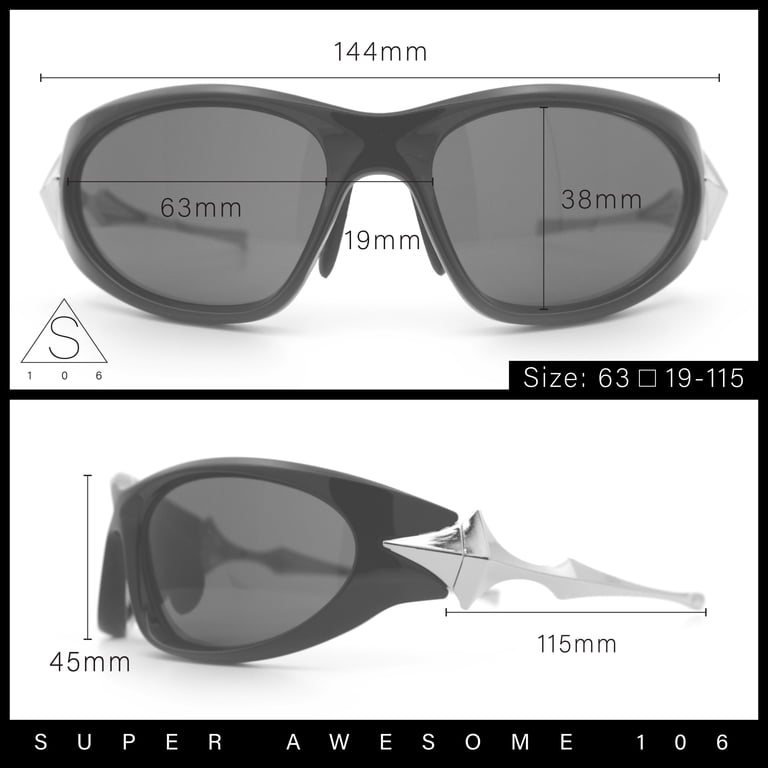 Y2K Oval Wrap Around Plastic Fancy Metal Arm Sunglasses White