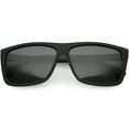 thumbnail image 1 of Men's Action Sport Large Flat Top Rectangle Sunglasses Polarized Lens 59mm (Black / Smoke), 1 of 4