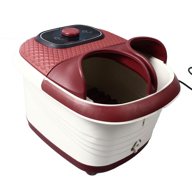 Heated Foot Bath Basin, Multi Rollers Rotate Knob Foot Bath Massager for Home