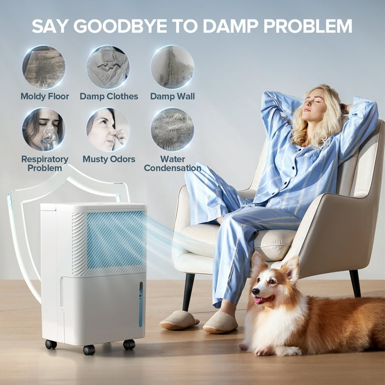 KISSAIR Dehumidifier for Home, 71oz Water Tank, 1500 sq.ft Portable and Ultra Quiet, Auto Defrost with Drain Hose KISSAIR Dehumidifier for Home, 71oz Water Tank, 1500 sq.ft Portable and Ultra Quiet, Auto Defrost with Drain Hose
