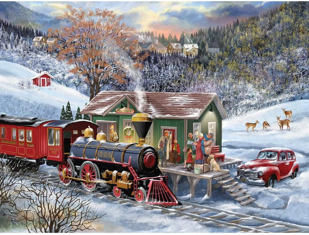Bits & Pieces 3-Pack 500-Piece Home for the Holidays Jigsaw Puzzles, 18×24″