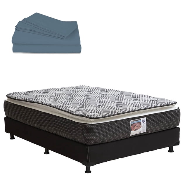 Colchón Queen Size Box Black Sábanas Spring Air Omega
