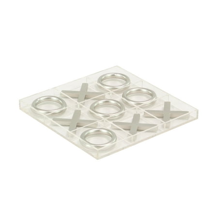 UPC: 0758647776276 | DecMode 12 x 12 Silver Metal Tic Tac Toe Game Set with Silver Pieces 1-Piece