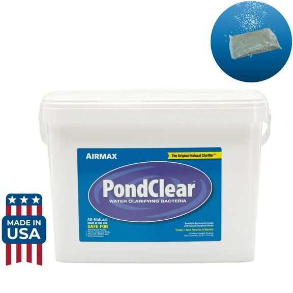 Airmax PondClear Packets, Beneficial Bacteria & Enzyme Clarifier Treatment with Ecoboost PRx, Clear & Clean Pond & Lake Water, Safe for Fish, 96 Count