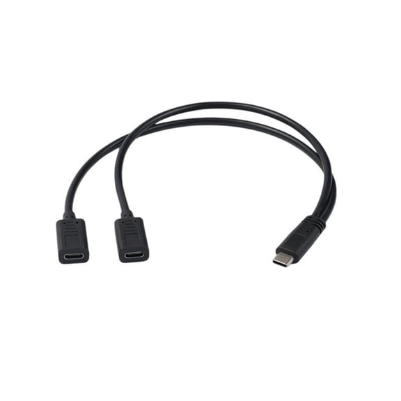 Fast Charging Cord Double Type-C Port Charging Adapter Cable USB C Male to Double USB C Female Splitter Cable