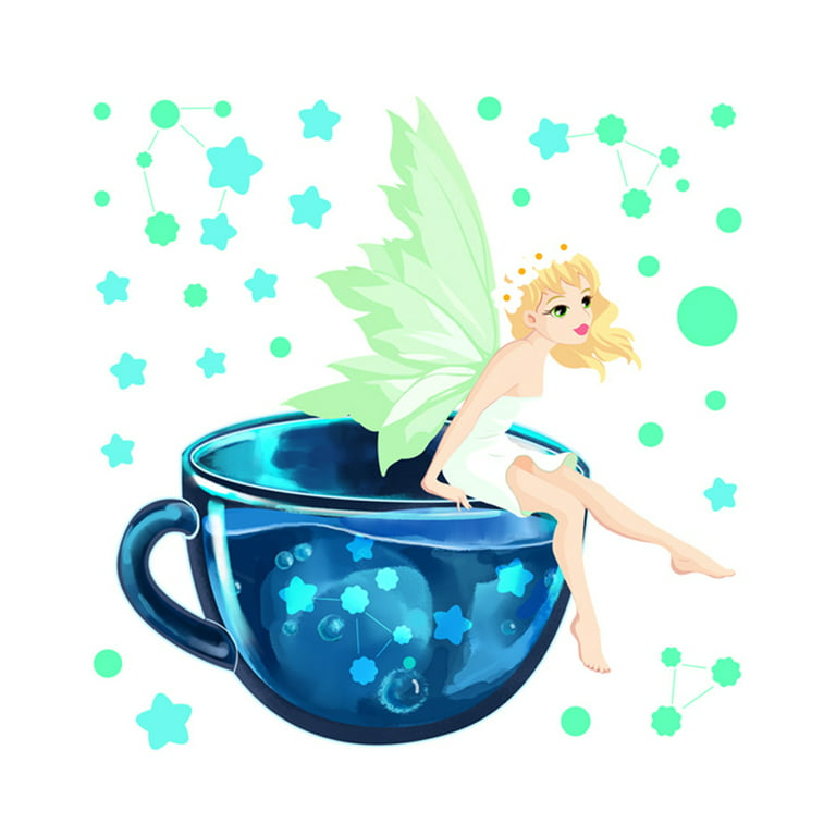 Cheers US Glow in The Dark Fairy Stickers for Wall Decals, Stars