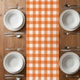 thumbnail image 6 of Orange Table Runner - 108 Inch Long, Kitchen Dining Table Runner Dresser Scarves, Country French Rustic Buffalo Plaid Modern Art Farmhouse Decor for Coffee Tables Wedding Party Banquet, 6 of 8
