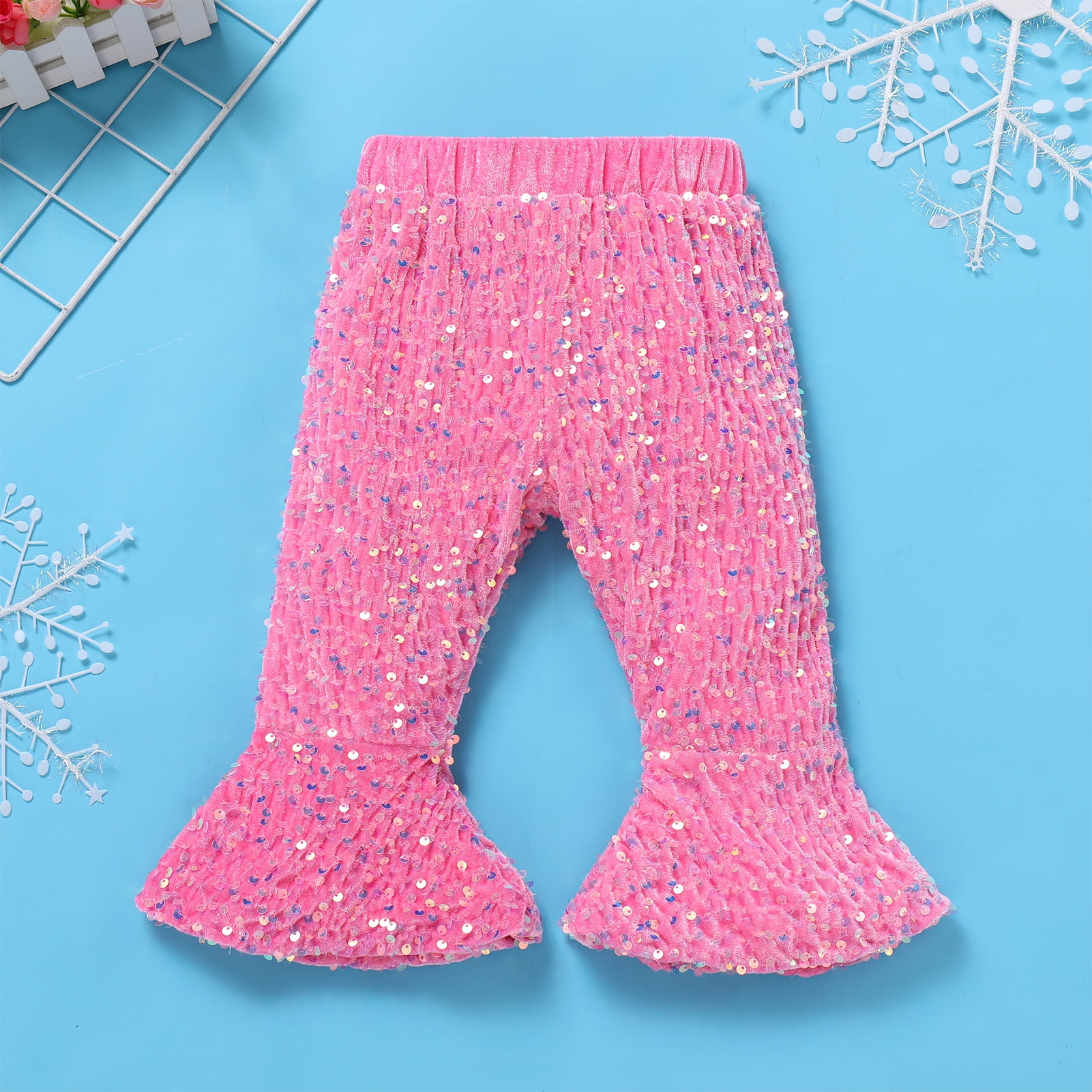 IDOPIP Baby Girls First Birthday Outfit Winter Snowflake Onesie Romper+ Pink Sequin Pants Cake Smash Outfits