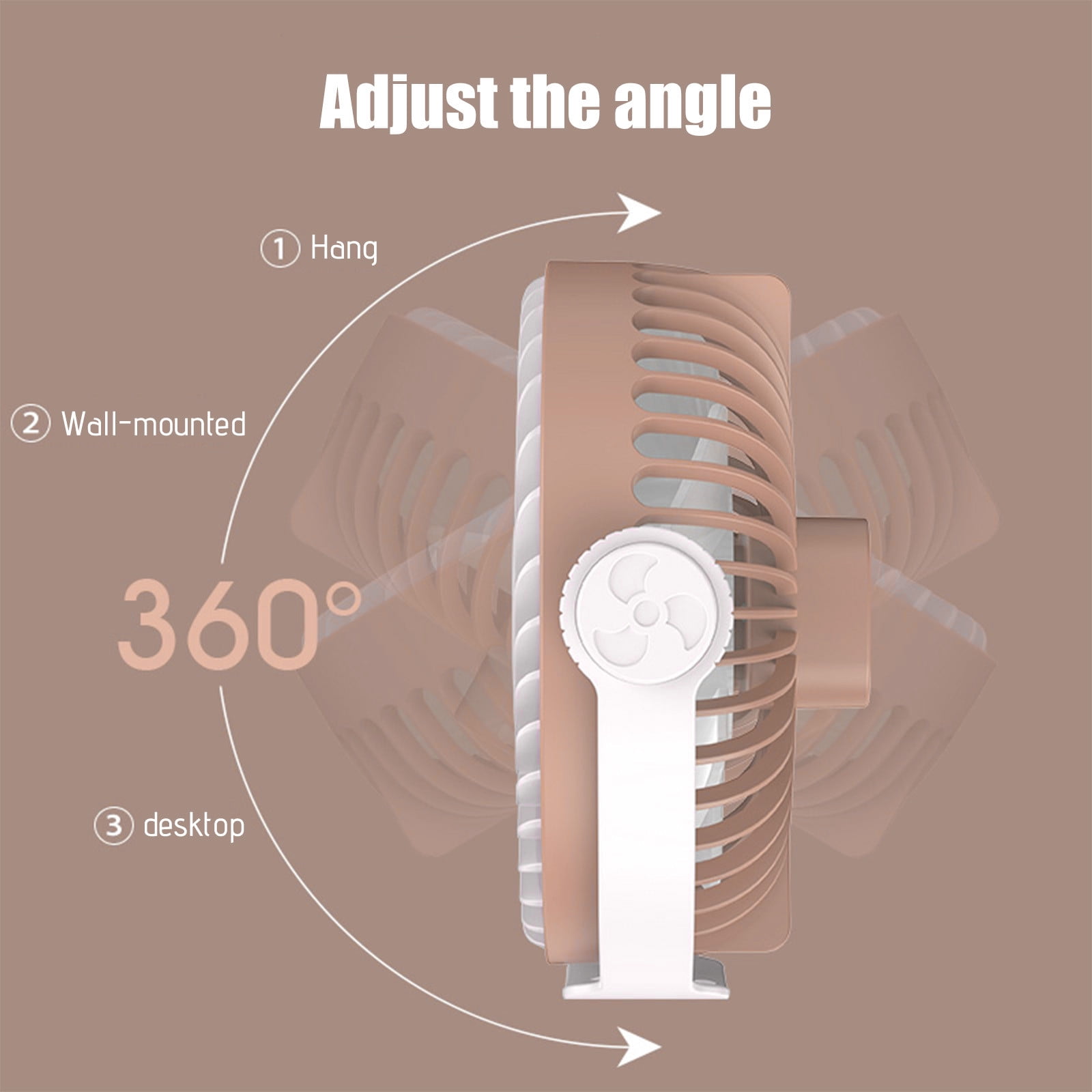 Bxaolu Small Fan Hanging Wall Hanging Desktop Multifunctional Lighting Fan USB Rechargeable Fan New Style