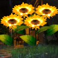 thumbnail image 2 of Luces solares de girasol para exteriores, luces solares mejoradas para jardín, luz LED solar impermeable, uso perfecto para jardín, entrada, césped, decoración de patio, paquete de 4, 2 of 5