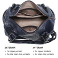 thumbnail image 4 of Bolso tipo barril Dasein para mujer, piel vegana suave, color azul marino, 4 of 5