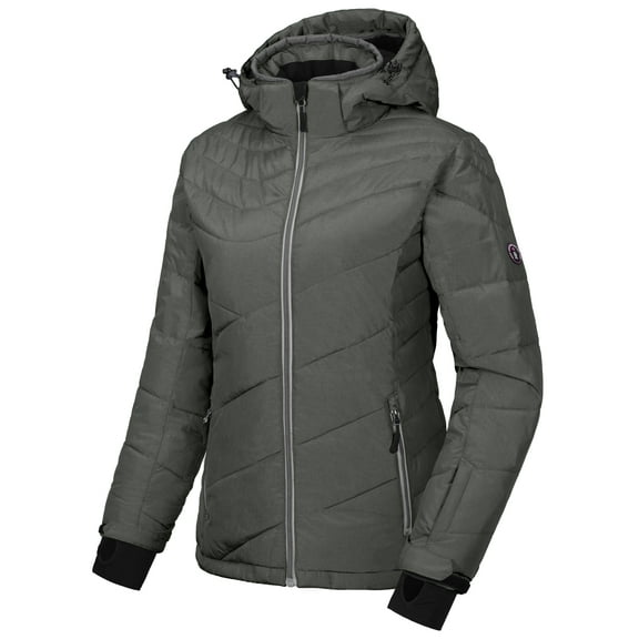 Little Donkey Andy Women's Warm Windproof Ski Insulated Jacket Water Repellent Winter Snowboarding Snow Coat With Detachable Hood Charcoal Gray L