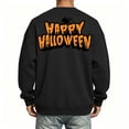 thumbnail image 4 of Halloween Themed Sweatshirt Men Cute Ghost Graphic Casual Long Sleeve Spooky Pullover Sweatshirts Fall Winter Stylish Comfortable Shirts Black M, 4 of 4