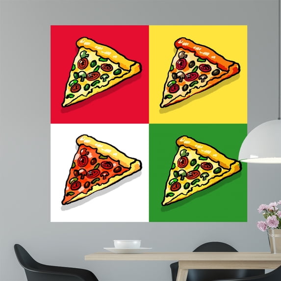 Pizza Wall Mural by Wallmonkeys Peel and Stick Graphic (48 in H x 48 in W) WM36774