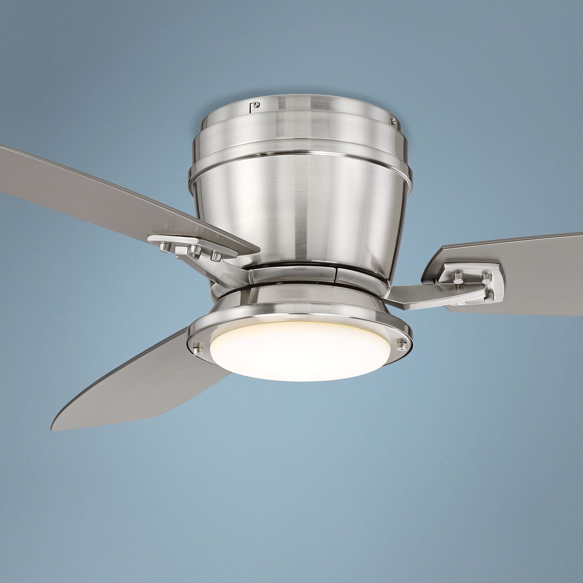 Emerson 52" Curva Sky Brushed Steel Damp LED Outdoor Ceiling Fan CF152LBS 