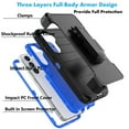 thumbnail image 3 of For Samsung Galaxy S23 FE 5G Case,Takfox Holster Phone Case with Built-in Screen Protector Swivel Belt Clip [3 Layers] Heavy Duty Full Body Protection Shockproof Kickstand Cover- Black/Blue, 3 of 9