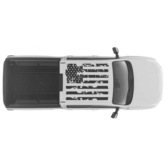 AnyStickerYouWant - Rooftop USA American Flag Decal Sticker Fits on & Compatible with Nissan Titan Truck - Truck Full Roof Flag Decal Sticker Kit - Distressed or Regular