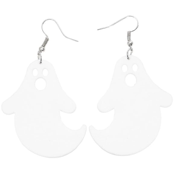 Cute Halloween Ghost Earrings Women Acrylic Exaggerated Design Jewelry for Halloween 8.2x5.2cm 1Pair