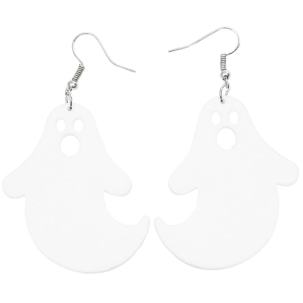 Cute Halloween Ghost Earrings Women Acrylic Exaggerated Design Jewelry for Halloween 8.2x5.2cm 1Pair