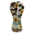thumbnail image 2 of Yuyamidu Aztec Cow Print Golf Club Head Cover Sunflowers Golf Head Covers PU Leather Driver Headcover Fairway Wood Head Cover Hybrid Headcover, 2 of 7