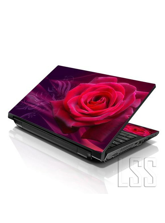 Lss Laptop 17 17.3 inch Skin Cover With Colorful Pattern For Hp Dell Lenovo Apple Asus Acer Compaq Fits 16.5" 17" 17.3" 184." 19" with 2 Wrist Pads Free - Pink Rose Floral