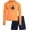 Orange Sharks, variant on Body Glove Boys’ Long Sleeve Rash Guard Set – UPF 50+ Swim Shirt and Bathing Suit Trunks – Swimwear Set for Boys (5-12)