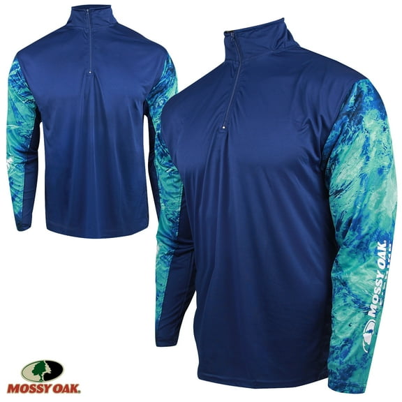 Mossy Oak Performance 1/4-Zip (L)- Agua/Classic Blue