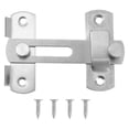 thumbnail image 1 of FELTECHELECTR Pestillo de puerta de acero inoxidable de 4 pulgadas con textura cepillada, cierre de seguridad, hebilla para puerta de jaula para mascotas pequeñas (plateado), 1 of 6