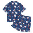 thumbnail image 4 of Tfken Halloween Boys Pajamas Outfit Set Skeleton Graphic Short Sleeve Shirts With Shorts Set Sleepwear Casual Homewear Loungewear Festival Child Fashion Pjs Clothes Size 10-11 Years, 4 of 4