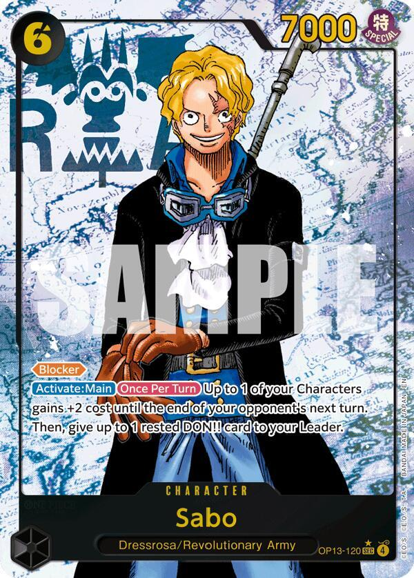 ONE PIECE Sabo (120) Paralle Carrying on His Will 0Pi3 Trading Card Near Mint 1 Count
