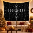 thumbnail image 3 of Moon Phases in Geometric Mandala with Stars on Black Background, Mystical Celestial Art for Space Lovers, Celestial Wall Decor, Housewarming Gift Tapestry Wall Hanging for Bedroom and Living Room, 3 of 7