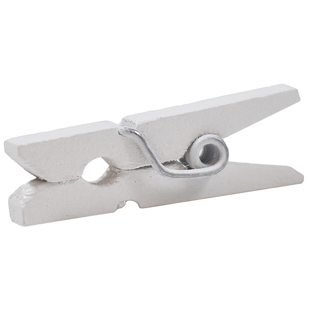 JAM Paper Wood Clothes Pins, White, Small, 7/8 in, 50 per Pack