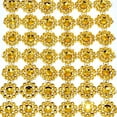 thumbnail image 3 of Mandala Crafts Faux Diamond Bling Wrap, Faux Rhinestone Crystal Mesh Ribbon Roll for Wedding, Party, Centerpiece, Cake, Vase Sparkling Decoration (Flower Pattern 4 Inches 10 Yards, Gold), 3 of 6