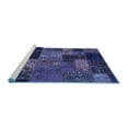 thumbnail image 2 of Ahgly Company Machine Washable Indoor Square Oriental Blue Modern Area Rugs, 6' Square, 2 of 4