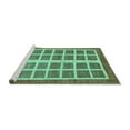 thumbnail image 2 of Ahgly Company Machine Washable Indoor Square Abstract Turquoise Blue Modern Area Rugs, 7' Square, 2 of 4