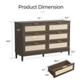 thumbnail image 3 of Linsy Home Rattan Dressers for Bedroom, Wide Chest of 6 Drawers, Dark Brown, 3 of 10