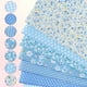 thumbnail image 4 of Uxcell Paquetes de Tela de Algodón, 7Pcs 10 x 10 pulgadas 100% Algodón Cuadrados de Tela Pre-cortados Impresos Florales para Costura, Patchwork, Acolchado y Manualidades DIY, Azul, 4 of 7