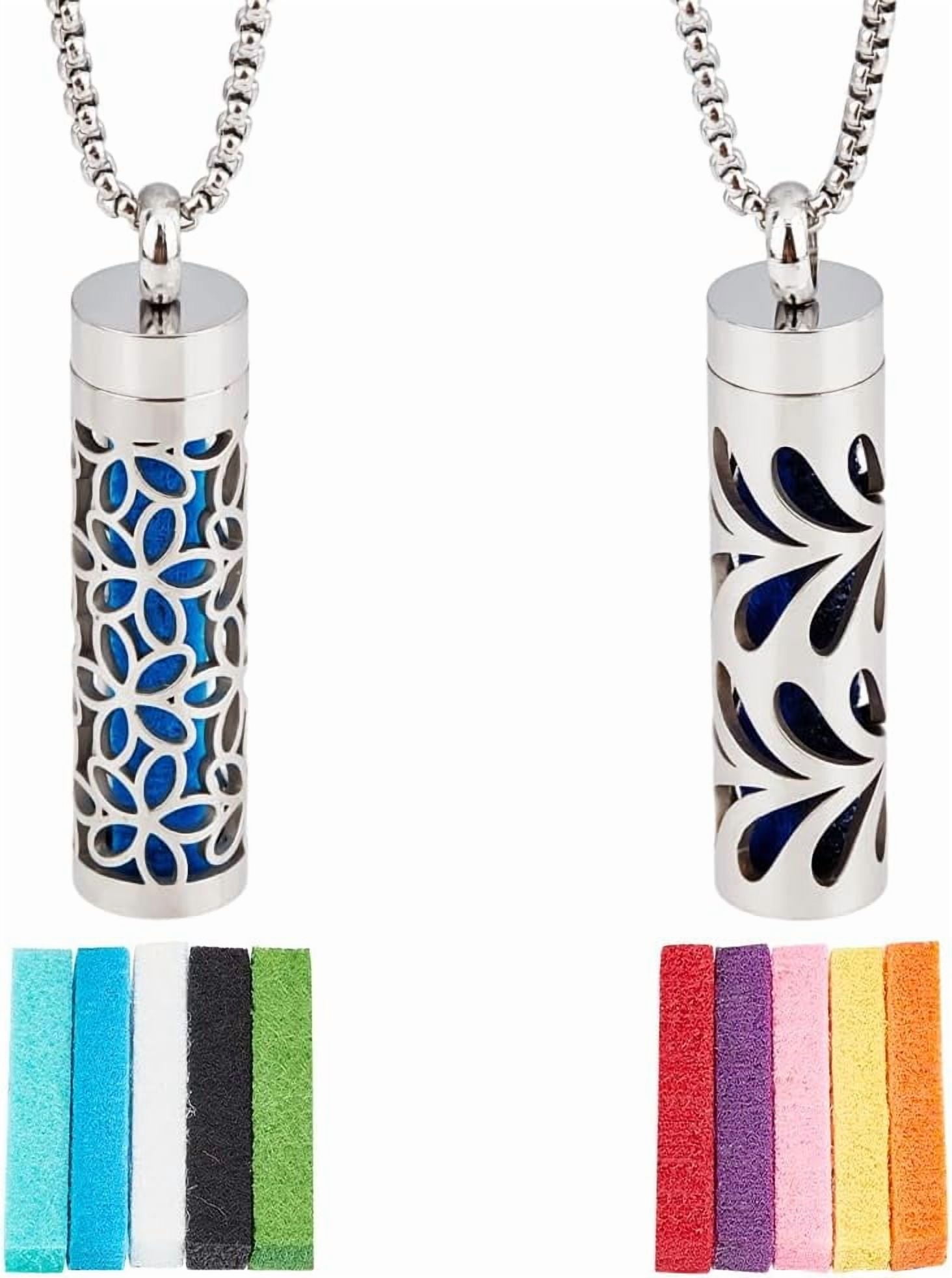 Vintage Cross Essential Oil Necklace Aromatherapy Jewelry